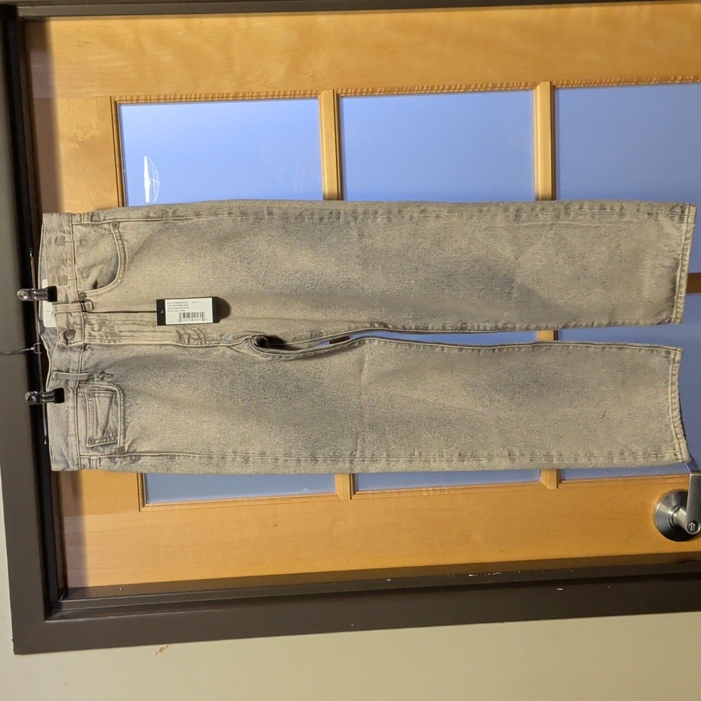 R13 Women's Straight Leg Jeans in Light Gray Wash